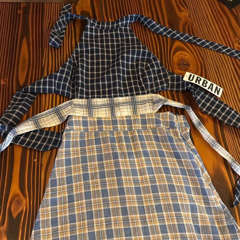 Urban Outfitters plaid apron dress